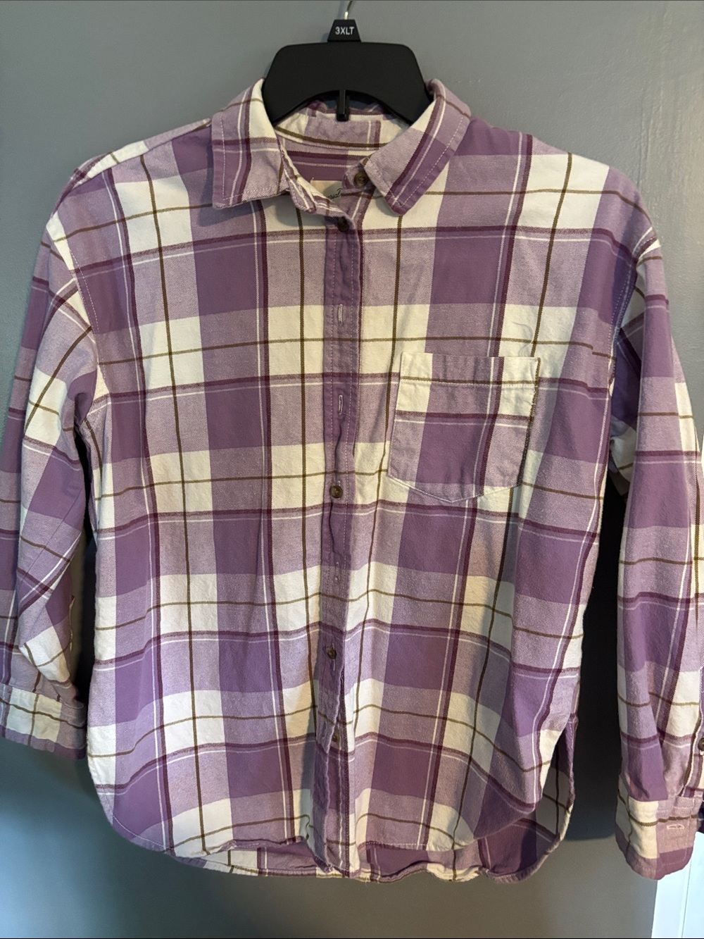 Women’s Purple Plaid Button-Up Shirt